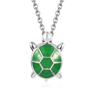 Turtle Necklace Platinum Over 925 Sterling Silver